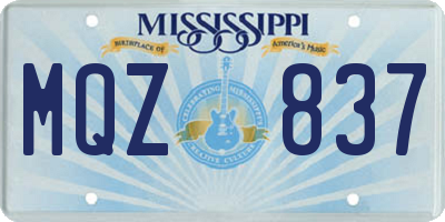 MS license plate MQZ837