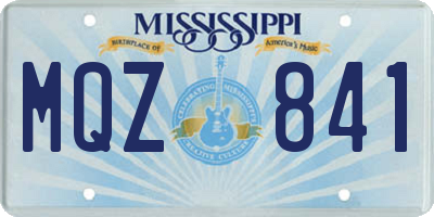 MS license plate MQZ841