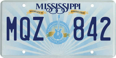 MS license plate MQZ842