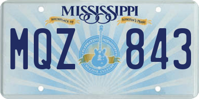 MS license plate MQZ843