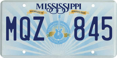 MS license plate MQZ845