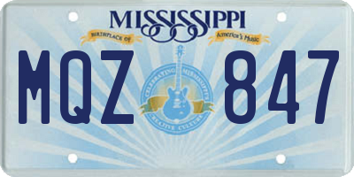 MS license plate MQZ847