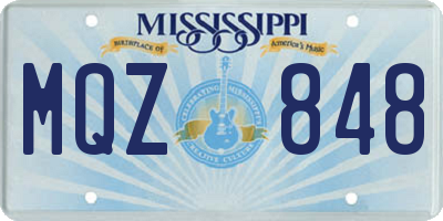 MS license plate MQZ848