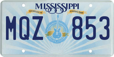 MS license plate MQZ853