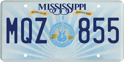 MS license plate MQZ855