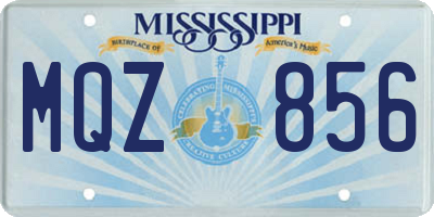 MS license plate MQZ856