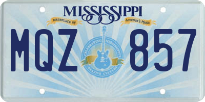 MS license plate MQZ857