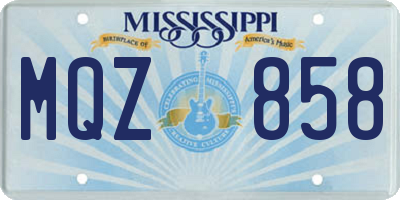 MS license plate MQZ858