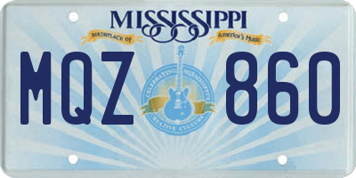 MS license plate MQZ860