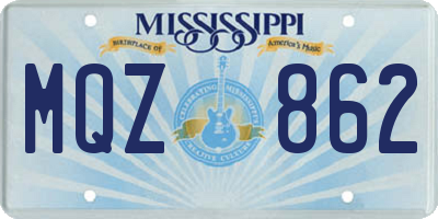 MS license plate MQZ862