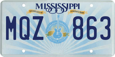 MS license plate MQZ863