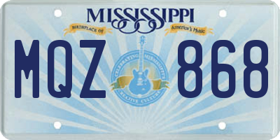 MS license plate MQZ868