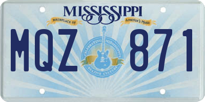 MS license plate MQZ871