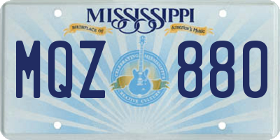 MS license plate MQZ880