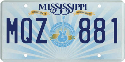 MS license plate MQZ881