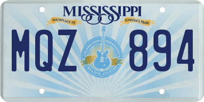 MS license plate MQZ894