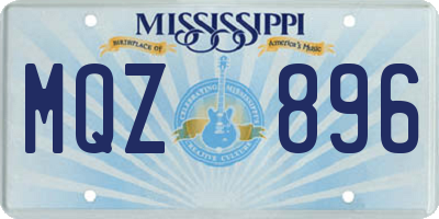 MS license plate MQZ896