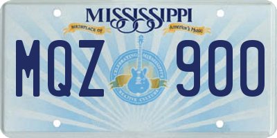 MS license plate MQZ900