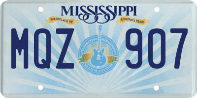 MS license plate MQZ907