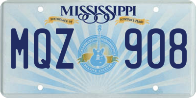 MS license plate MQZ908