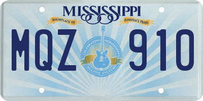 MS license plate MQZ910