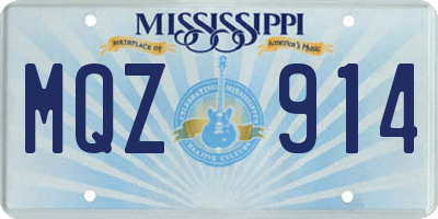 MS license plate MQZ914
