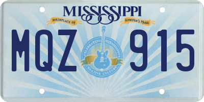MS license plate MQZ915
