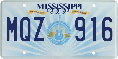 MS license plate MQZ916