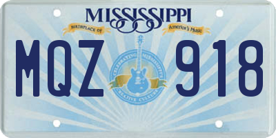 MS license plate MQZ918