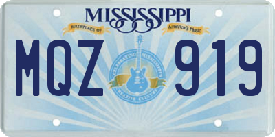 MS license plate MQZ919