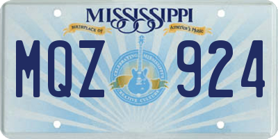 MS license plate MQZ924