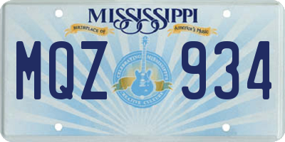 MS license plate MQZ934
