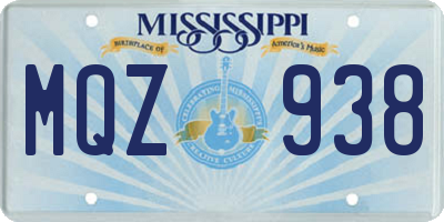 MS license plate MQZ938