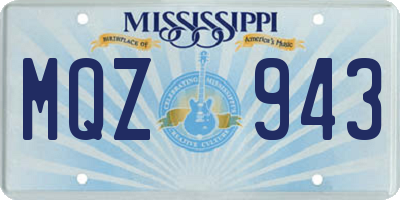 MS license plate MQZ943