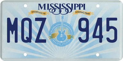 MS license plate MQZ945