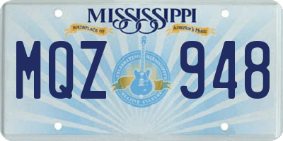 MS license plate MQZ948