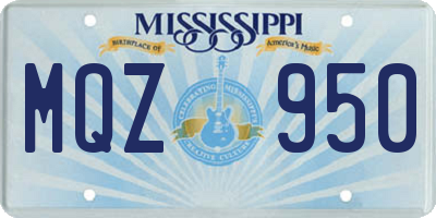 MS license plate MQZ950