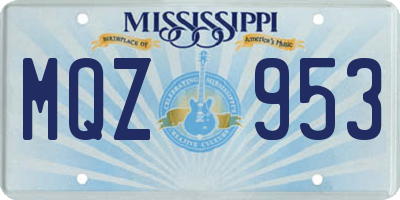MS license plate MQZ953