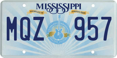 MS license plate MQZ957