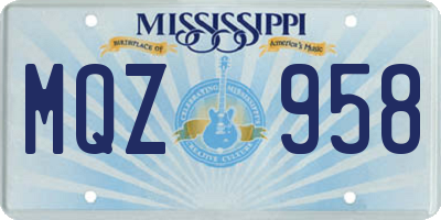 MS license plate MQZ958