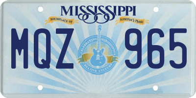 MS license plate MQZ965
