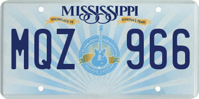MS license plate MQZ966