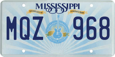 MS license plate MQZ968