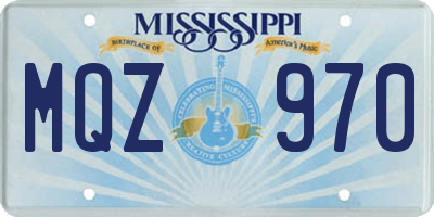 MS license plate MQZ970