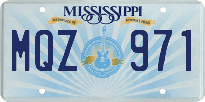 MS license plate MQZ971