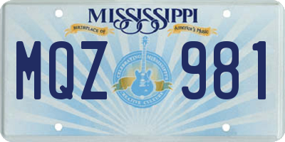 MS license plate MQZ981