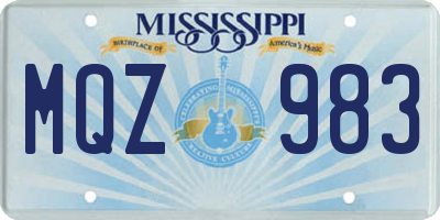 MS license plate MQZ983