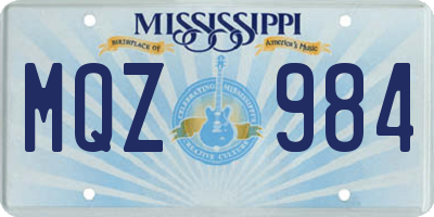 MS license plate MQZ984