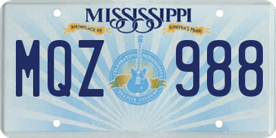 MS license plate MQZ988