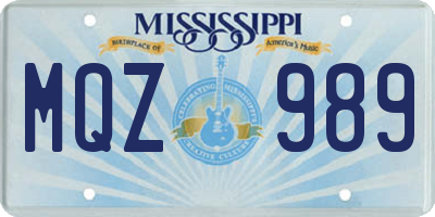 MS license plate MQZ989